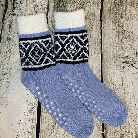 Timberland Accessories - Timberland Slipper Socks | Light Blue and White | Women's | NEW